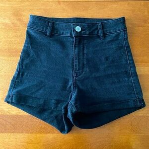 Black high-rise shorts